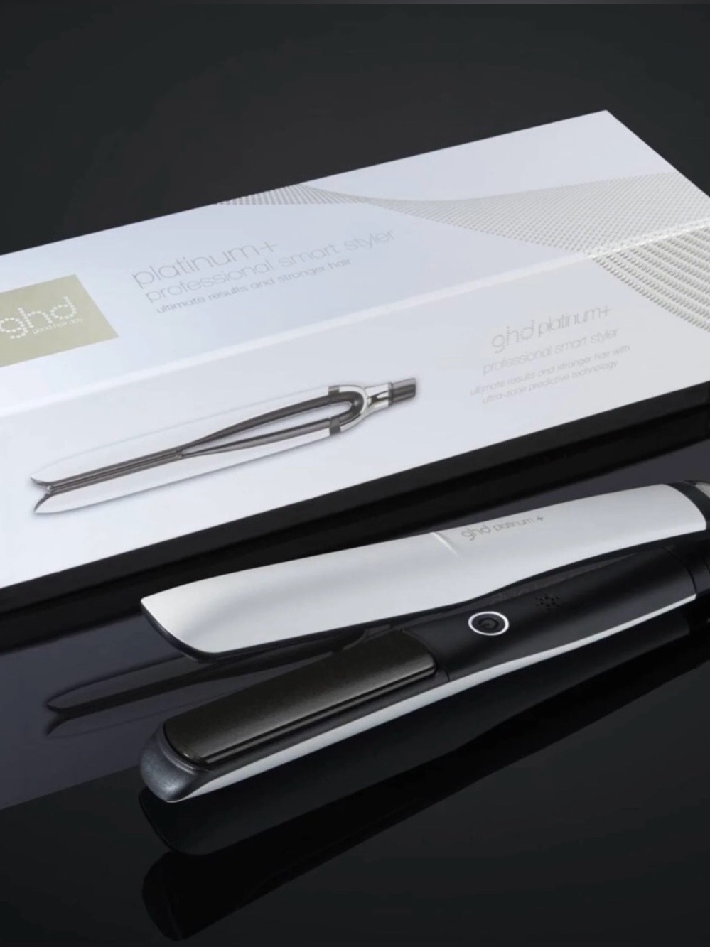 GHD platinum straightener, white